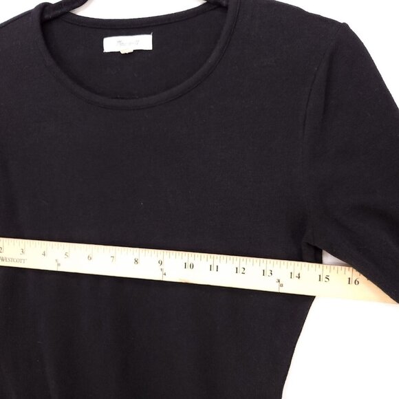 Madewell Bodysuit Size Medium Black Ribbed Long Sleeve Full-Coverage Layering - Picture 5 of 11